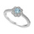 Aquamarine (1/5 ct. t.w.) & White Topaz (1/4 ct. t.w.) Flower Ring in Sterling Silver