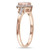 Morganite and Diamond Halo Heart Ring