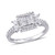 Princess- Cut Certified Diamond (1 ct. t.w.) Quad Halo Engagement Ring in 14k White Gold