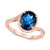 London Blue Topaz & Diamond (1/6 ct. t.w.) Ring in 14k Rose Gold