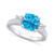 Blue Topaz (2-3/4 ct. t.w.) and Diamond (1/3 ct. t.w.) Ring in 14K White Gold