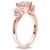 Morganite (1-2/5 ct. t.w.) and Diamond Accent 3-Stone Ring in 18k Rose Gold Over Silver