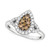 Chocolate Diamond (1/3 ct. t.w.) & Nude Diamond (1/3 ct. t.w.) Teardrop Cluster Ring in 14k White Gold