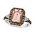 Couture Peach Morganite (2-1/2 ct. t.w.), Chocolate Diamonds (5/8 ct. t.w.) & Nude Diamonds (1/10 ct. t.w.) Square Halo Ring in Platinum