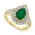 EFFY® Emerald ( 1-1/8 ct. t.w.) & Diamond (3/8 ct. t.w.) Teardrop Ring in 14k Gold