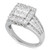 Diamond Princess Cluster Engagement Ring (2 ct. t.w.) in 14k White Gold