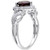 Rhodolite Garnet (1-3/8 ct. t.w.) & Diamond (1/10 ct. t.w.) Heart Ring in Sterling Silver