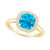 Blue Topaz (2-3/4 ct. t.w.) and Diamond (1/4 ct. t.w.) Halo Ring in 14K Yellow Gold