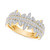 Diamond Horizontal Cluster Statement Ring (1/2 ct. t.w.) in 14k Gold-Plated Sterling Silver