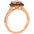 Peach Morganite (1-1/3 ct. t.w.) & Diamond (5/8 ct. t.w.) Halo Ring in 14k Rose Gold
