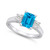 Blue Topaz and Diamond Ring (2 ct.t.w and 1/4 ct.t.w) 14K White Gold