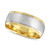 Men's Two-Tone Brushed & Polished Band in 14k Gold & White Gold