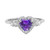 Amethyst (5/8 ct.t.w.) and White Topaz (1/2 ct.t.w.) 'I Love You' Message Ring in Sterling Silver
