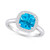 Blue Topaz (2-3/4 ct. t.w.) and Diamond (1/4 ct. t.w.) Halo Ring in 14K White Gold
