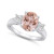 Morganite and Diamond Ring (2-1/2 ct.t.w and 1/3 ct.t.w) 14K White Gold