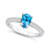 Blue Topaz (1 Ct. T.W.) and Diamond (1/3 Ct. T.W.) Ring in 14K White Gold