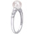 Cultured Freshwater Pearl (7mm) & Lab-Created White Sapphire Accent Ring in Sterling Silver