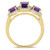 Amethyst (1-5/8 ct.t.w.) and Diamond (1/3 ct.t.w.) 3-Stone Halo Ring in 18k Yellow Gold over Sterling Silver