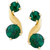 Emerald Swirl Drop Earrings (3/4 ct. t.w.) in 10k Gold