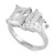 Cubic Zirconia Two Stone Promise Ring in Sterling Silver