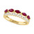 EFFY® Ruby (3/4 ct. t.w.) & Diamond (1/3 ct. t.w.) Two Row Ring in 14k Yellow Gold