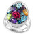 EFFY® Multi-Gemstone (4 ct. t.w.) & Diamond (1/4 ct. t.w.) Cluster Ring in Sterling Silver