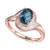 London Blue Topaz (1-3/8 ct. t.w.) & Diamond (1/4 ct. t.w.) Swirl Ring in 14k Rose Gold