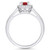 Garnet (1-1/10 ct. t.w.) and Diamond (1/5 ct. t.w.) Halo Ring in 14K White Gold