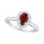 Garnet (1-1/10 ct. t.w.) and Diamond (1/5 ct. t.w.) Halo Ring in 14K White Gold