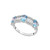 White Topaz and Blue Topaz Bar Ring in Sterling Silver