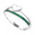 Emerald & Polished Heart Split Shank Ring (3/8 ct. t.w.) in Sterling Silver (Also in Ruby)