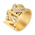Women's Faceted Mk Band Ring 14K Gold Plated Brass with Clear Stones