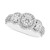 Diamond Three Stone Halo Ring (1 ct. t.w.) in 14k White Gold