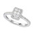 Cubic Zirconia Square Cluster Ring in Sterling Silver