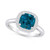 London Blue Topaz (2-3/4 ct. t.w.) and Diamond (1/4 ct. t.w.) Halo Ring in 14K White Gold