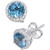 Blue Topaz (1-7/8 ct. t.w.) & Diamond (1/8 ct. t.w.) Halo Stud Earrings in 14k White Gold