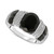 Onyx & Diamond (1/5 ct. tw.) Statement Ring in Sterling Silver