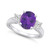 Amethyst and Diamond Ring (2-1/2 ct.t.w and 1/3 ct.t.w) 14K White Gold