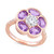 Amethyst (2 ct. t.w.) & White Topaz (1 ct. t.w.) Flower Ring in Rose Gold-Plated Sterling Silver