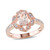 Morganite and Diamond Vintage-inspired Floral Halo Ring