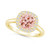 Morganite (2 ct. t.w.) and Diamond (1/4 ct. t.w.) Halo Ring in 14K Yellow Gold