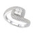 Cubic Zirconia Square Halo Twist Ring in Sterling Silver