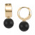 Jade Bead Huggie Hoop Earrings in 14k Gold-Plated Sterling Silver (Also in Onyx)
