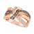 Chocolate Diamond (1/3 ct. t.w.) & Nude Diamond (3/8 ct. t.w.) Knot Ring in 14k Rose Gold