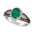 Emerald (7/8 ct. t.w.) & Diamond (1/2 ct. t.w.) Halo Ring in 14k White Gold
