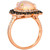 Neopolitan Opal (5-1/5 ct. t.w.) & Diamond (3/4 ct. t.w.) Pear Halo Ring in 14k Rose Gold