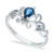 Sapphire (1/2 ct. t.w.) and Diamonds (1/8  ct. t.w.) Ring Set in 14k White Gold