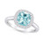Aquamarine (2 ct. t.w.) and Diamond (1/4 ct. t.w.) Halo Ring in 14K White Gold