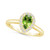 Peridot (1 ct. t.w.) and Diamond (1/5 ct. t.w.) Halo Ring in 14K Yellow Gold