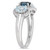 Blue Topaz (1-3/5 ct.t.w.) and Diamond (1/5 ct.t.w.) 3-Stone Halo Ring in Sterling Silver